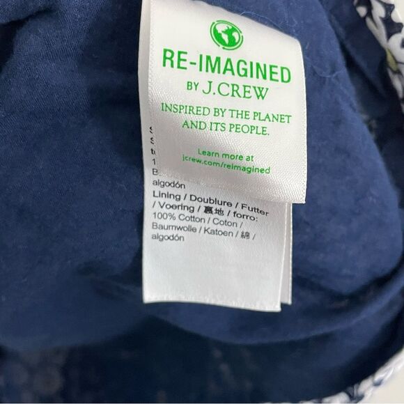 J.Crew Floral Printed Flutter-Sleeve Mini Dress Size 00 Navy White Yellow - Picture 7 of 9